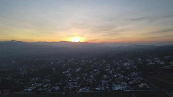 Ήλιος Δύει Στον Ορίζοντα Αεροφωτογραφίες Από Montgo Javea Ισπανία — Αρχείο Βίντεο