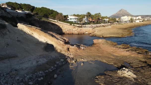 Drönare Utsikt Över Cala Blanca Jvea Alicante — Stockvideo