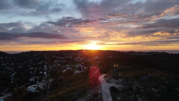 Jvea Gün Ağarıyor Mirador Granadella Dan Hava Manzarası — Stok video