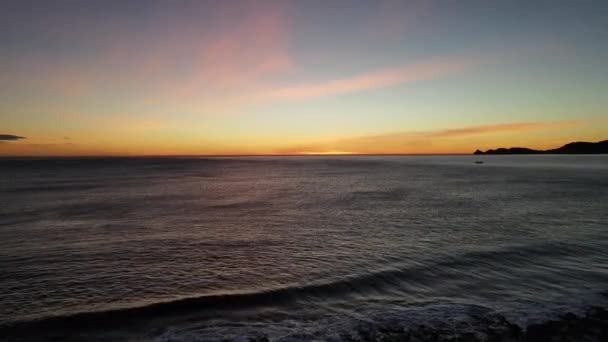 Vista Aérea Playa Del Montaar Javea Alicante Espanha Sol Aparece — Vídeo de Stock