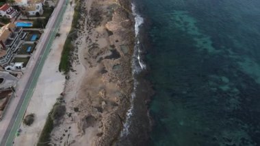 Javea, Alicante, İspanya 'da bulutlu bir günün hava görüntüsü