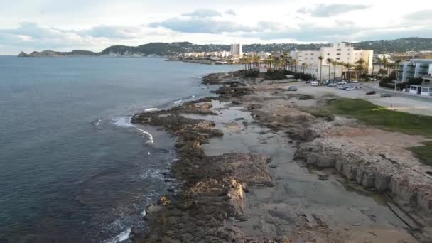 Vista Aérea Dia Nublado Javea Alicante Espanha — Vídeo de Stock