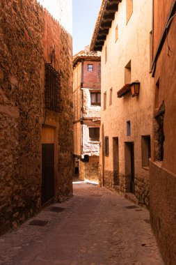 An Albarracin's street. Vertical picture of a traditional street of Albarracin, Teruel, Aragn, Spain