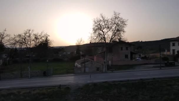 Widok Góry Rubielos Mora Teruel Aragn Hiszpania Robi Się Ciemno — Wideo stockowe