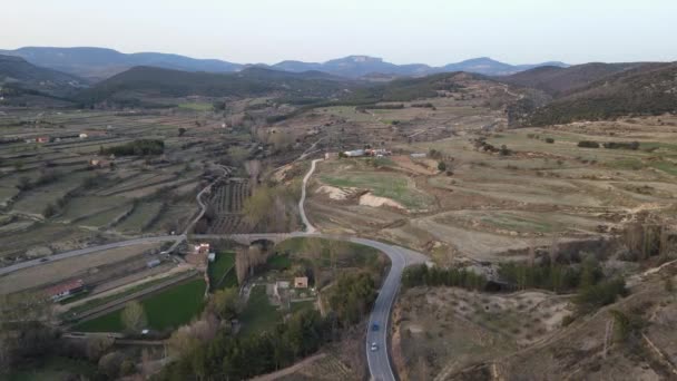 Aerial Views Rubielos Mora Teruel Aragn Spain Drone Views Countryside — Stockvideo