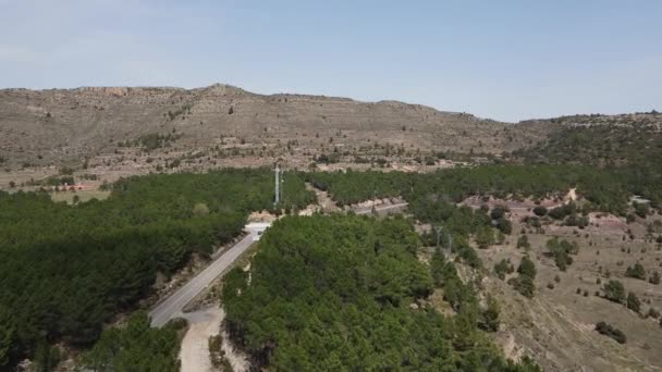 西班牙阿拉贡Teruel Fuentes Rubielos的空中景观 — 图库视频影像