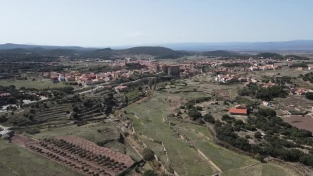 Aerial Views Mora Rubielos Teruel Aragn Spain Sunny Day Mora — Vídeo de Stock