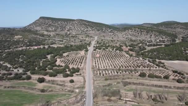 Vue Aérienne Depuis Mora Rubielos Teruel Aragn Espagne Journée Ensoleillée — Video