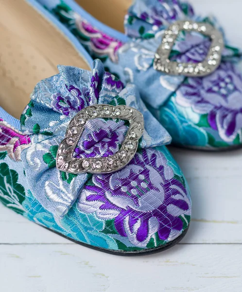 Falla 'nın ayakkabıları. Valencia 'da Fallas' ı kutlamak için kullanılan geleneksel ayakkabılar.. 