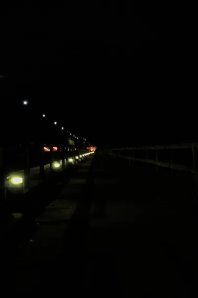 Les Embouteillages Sur Une Autoroute Nuit — Photo