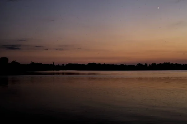 Zachód Słońca Nad Jeziorem Jesienią — Zdjęcie stockowe