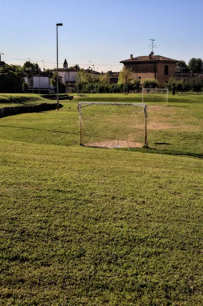Campo Calcio Piccolo Parco Una Zona Residenziale — Foto Stock