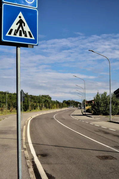 Road Sign Residential Area Countryside — Stock Photo, Image