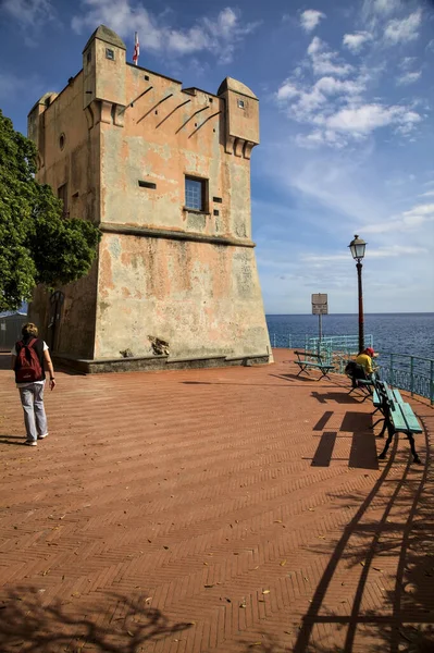 Old Fortification Paved Panoramic Trail Sea Sunny Day — Stock Photo, Image