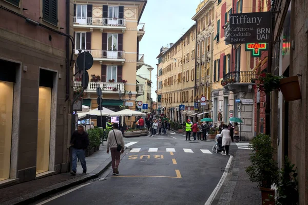 Crossroad Meio Genova Nervi Durante Uma Leve Queda Chuva — Fotografia de Stock