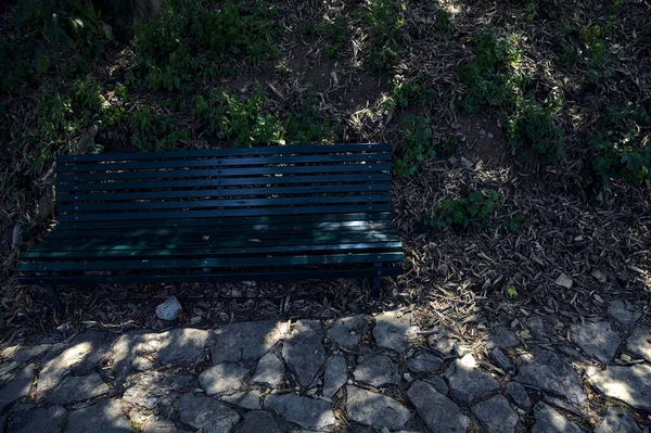 Bench Edge Cobbled Path Shade — 스톡 사진
