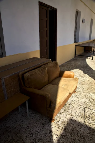 Couch Porchway Next Door Window — стоковое фото