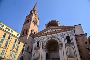 Facade and bell tower of San Andrea church at daytime