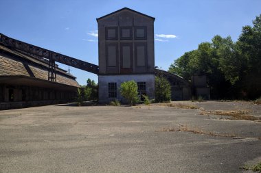 Abandoned factory on a sunny day