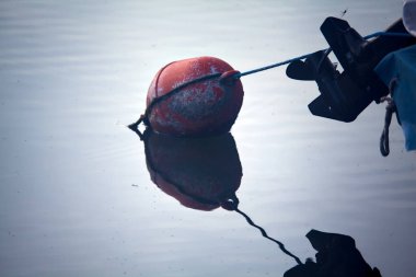 Suda yüzen şamandıra ve alttaki yansıması
