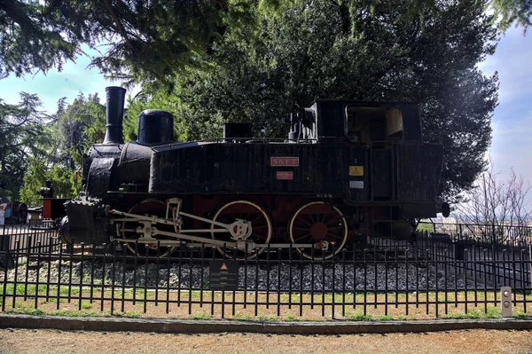 Old Locomotive Display Park Sunny Day — Stock Photo, Image