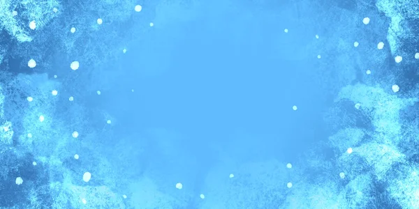冬のクリスマス青い抽象的な空の雪の背景 テキストのフレームと場所 — ストック写真
