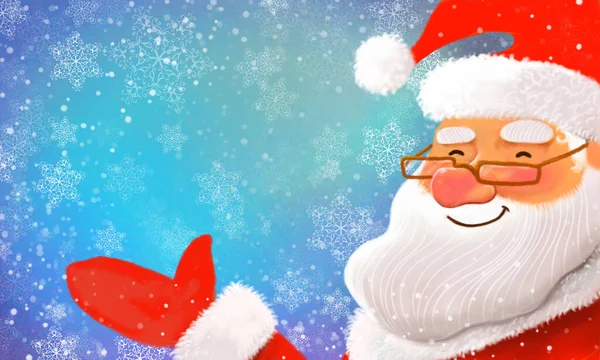 Vinterblå Handritade Jul Glada Gratulationskort Banner Med Plats För Text — Stockfoto