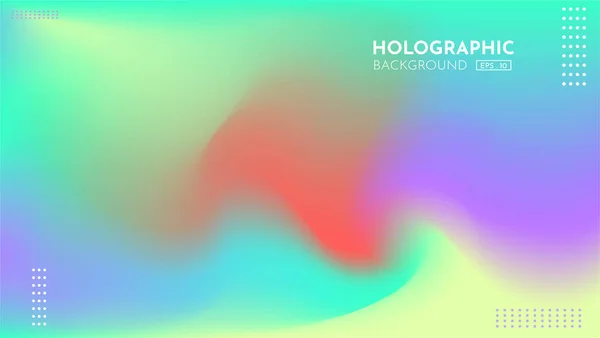 Fondo Gradiente Holográfico Con Cubierta Holográfica Estilo Retro Plantilla Gráfica Vector De Stock