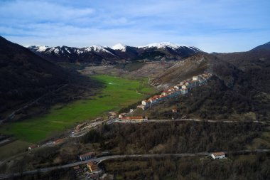 aerial photo of the town of opi in abruzzo