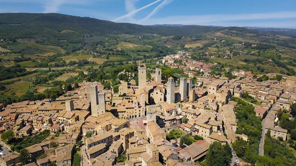 Toskana Daki San Gimignano Şehrinin Hava Manzarası — Stok fotoğraf