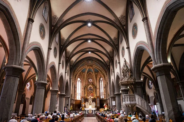 Interior Church Saints Filippo Giacomo Town Predazzo Trentino Alto Adige — 图库照片