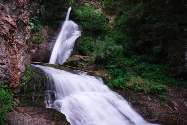 Waterfalls Produced Avisio River Village Cavalese Dolomites Trentino — Foto Stock