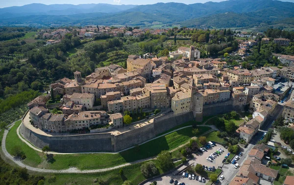 Vista Aérea Lateral Ciudad Medieval Anghiari Toscana — Foto de Stock