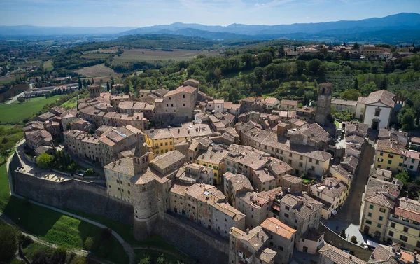 Vista Aérea Panorámica Ciudad Medieval Anghiari Toscana — Foto de Stock