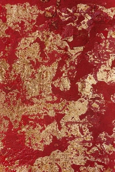 Absztrakt Textúra Arany Foltok Piros Háttéren Vörös Arany — Stock Fotó