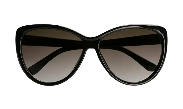 Elegante Frauensonnenbrille Mit Schwarzem Kunststoffrahmen Und Dunklen Gläsern Mit Gefalteten — Stockfoto