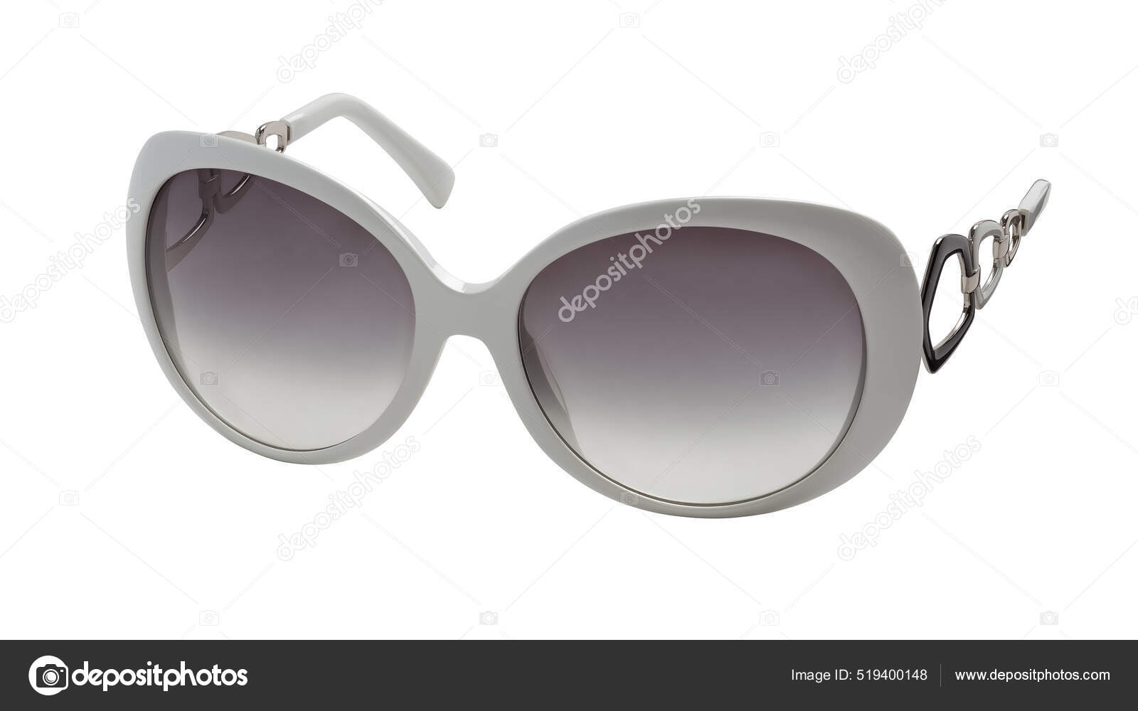 Elegant Womens Sunglasses White Plastic Frames Gradient Lenses View Half  Stock Photo by ©maker-vip 519400148
