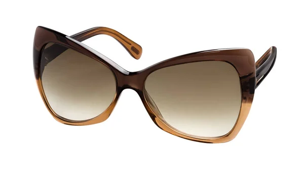 Elegante Sonnenbrille Für Frauen Mit Transluzenten Braunen Kunststoffrahmen Und Abfallenden — Stockfoto