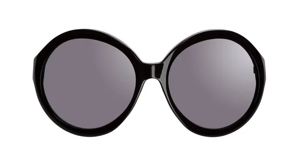 Elegante Frauensonnenbrille Mit Schwarzem Kunststoffrahmen Runde Form Isoliert Auf Weißem — Stockfoto