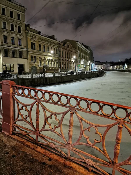 Saint Petersburg Russia Malaya Morskaya Street Decorated Garlands Christmas New — Stock Photo, Image