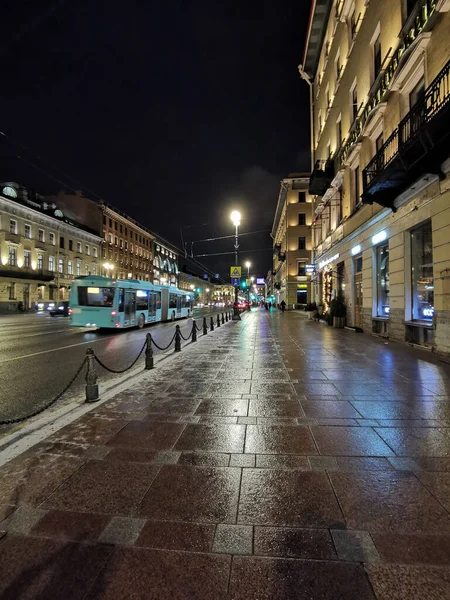 Saint Petersburg Russia Malaya Morskaya Street Decorated Garlands Christmas New — Stockfoto