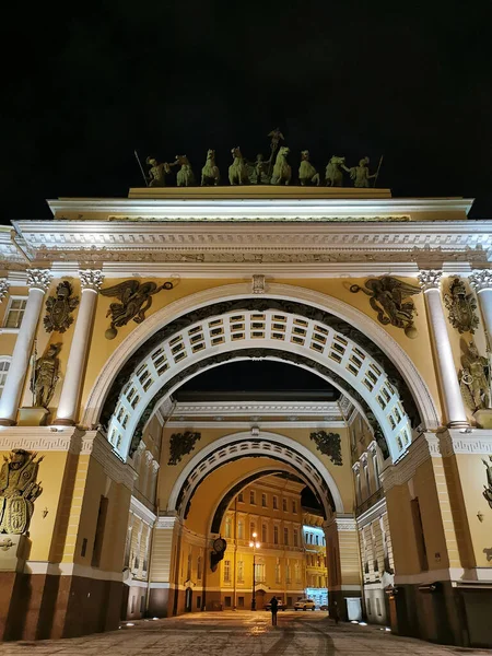 Vue Place Palais Saint Pétersbourg Arc État Major Général Début — Photo