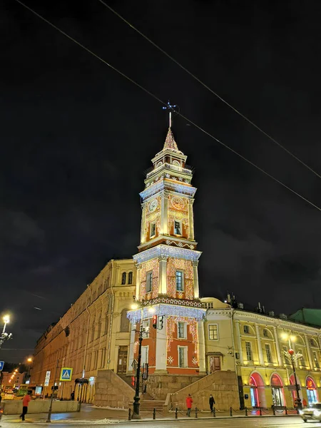 San Petersburgo Rusia Mañana Invierno San Petersburgo Tienda Passage Decoraciones — Foto de Stock