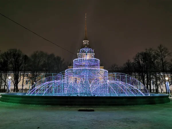Saint Petersburg Russia Gorokhovaya Street Decorated Stars Christmas New Year — стоковое фото