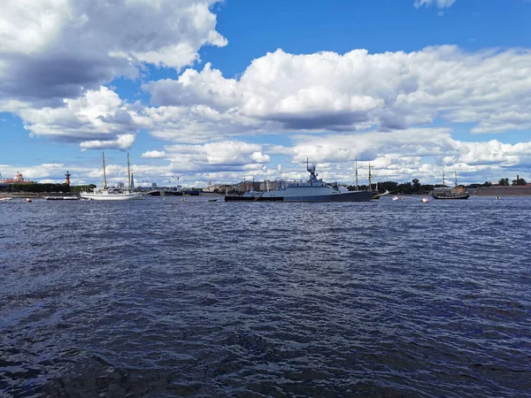 Malá Raketová Loď Grad Sviyazhsk Oblasti Neva Vody Den Námořnictva — Stock fotografie