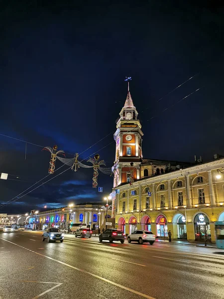 Aziz Petersburg Rusya Eski Bir Çit Güzel Fenerler Isaac Katedrali — Stok fotoğraf