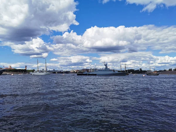 Små Raket Fartyg Grad Sviyazhsk Neva Vattenområde För Dagen För — Stockfoto