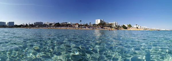 Протарас Територія Фамагусти Кіпр Панорама Пляжу Фіг Трі Бей Люди — стокове фото