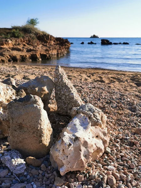 Protaras Zona Famagusta Chipre Grandes Piedras Playa Agua Del Mar — Foto de Stock