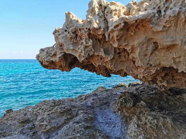 Protaras Chipre Deck Observação Nas Margens Mar Mediterrâneo Onde Grupo — Fotografia de Stock